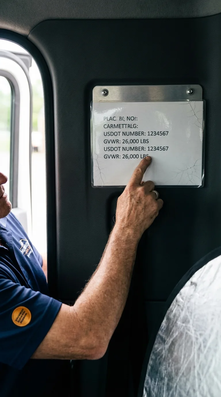USDOT licensing placard verification in Clinton